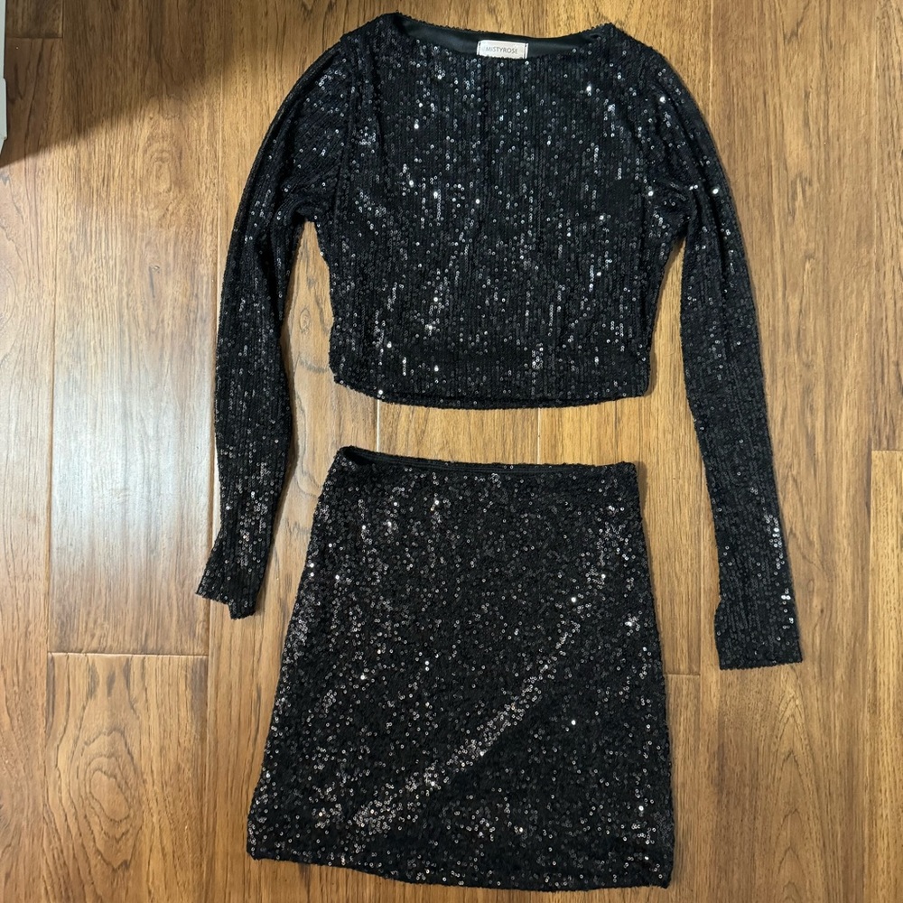 Sequin top and skirt set